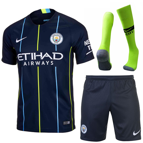 Manchester City 18/19 Away Soccer Sets (Shirt+Shorts+Socks)